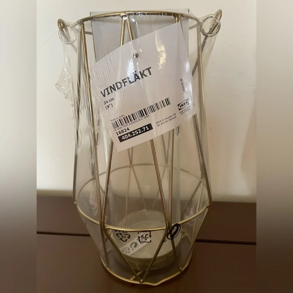 IKEA VINDFLÄKT Tealight Holder, gold-colour24 cm (9 